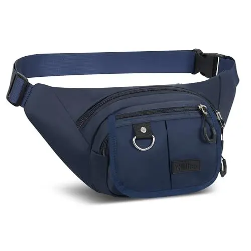 Produktbild: YSHHao Bauchtasche Herren Damen Gürteltasche mit Verstellbarem Riemen Wasserdicht Hüfttasche mit 5 Reißverschlusstaschen für Outdoor Reisen Sport Wandern Joggen Hundespaziergänge Blau