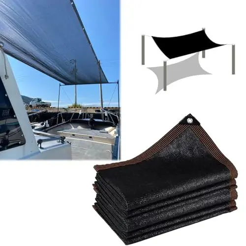 Produktbild: Yslopeno Schattennetz mit Ösen 2x2m 5x7m 6x10m Außen Atmungsaktiv Sonnensegel mit 90% Schattierwirkung aus HDPE Schattiernetz Kühlend UV-Schutznetz Windschutznetz(Größe:6mx7m)