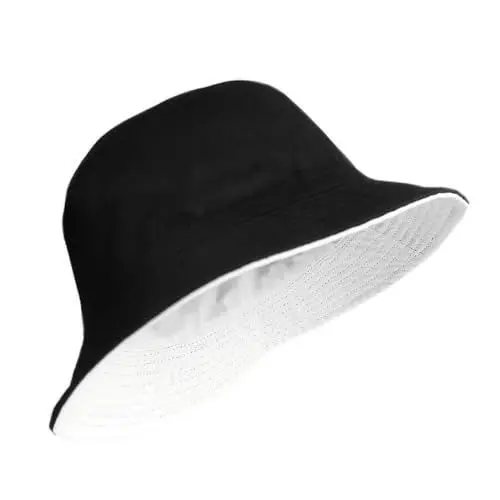Produktbild: YSTrillion Fischerhut Sonnenhut Unisex Herren Damen Safari Hut,Outdoor Safari Hut Faltbar Wanderhut für Camping Reisen Wandern 55-60cm（Black and White）