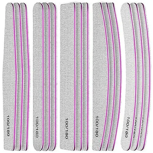 Produktbild: YSTrillion Nagelfeilen,15 Stück Doppelseitige 100/180 Nägelfeilen für Nägel,5 Formen Nagelfeilen Set,Nagelfeilen für Gelnägel Professionelle für Nagelstudio und Zuhause
