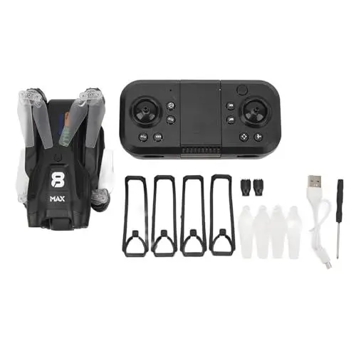 Produktbild: YT163 Small Drohne mit Dual Kamera, um 360° Klappbarer Quadrocopter, HD FPV Kamera, Ferngesteuerte RC Drohnen, Spielzeug für Kinder, Erwachsene, Anfänger, Eingebauter 2000 mAh Akku