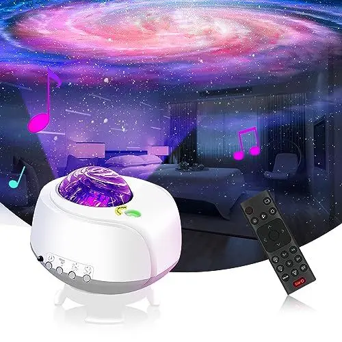 Produktbild: YTKIH Der größte Abdeckungsbereich Sternenhimmel Projektor, Led Galaxy Projector, mit Wechselnden Nebel- und Galaxienformen Nachtlicht Sternenhimmel(Weiss)