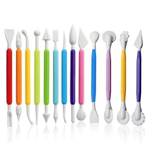 Produktbild: YTSMFL 13 Stück Modellierwerkzeug ton Werkzeug Töpferwerkzeug Fondant Kuchen Modellierwerkzeug Set für Backen,Dekorieren von Kuchen ﻿