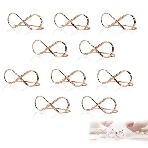 Produktbild: YTSMFL Metall Hochzeit Tischkartenhalter Gold, 10 Stück Menükartenhalter kartenhalter Gold Platzkartenhalter Sitzetiketten Tischkarten Clips für Hochzeiten Restaurant Party