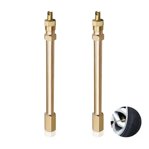 Produktbild: YTSMFL Ventilverlängerung Autoventil, 2 Stück Verlängerung Adapter Messing 10cm Reifen Ventiladapter für Auto, LKW & Fahrrad Kompatibel mit Reifenventil