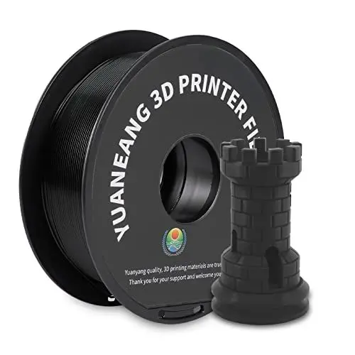 Produktbild: YUANEANG 3D-Drucker-Filament, 3D-PLA-Filament, 3D-Druck, PLA-Filament 1,75 mm 1 kg, PLA (2,2 Pfund) Spule (schwarz)