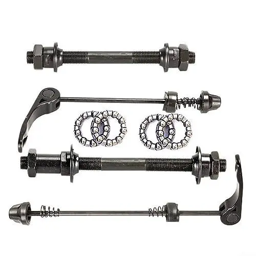 Produktbild: YUANGANG Fahrrad Achse Schnellspanner Set mit Kugellager für Mountainbikes passend für die meisten Fahrradmodelle (vorne + hinten)