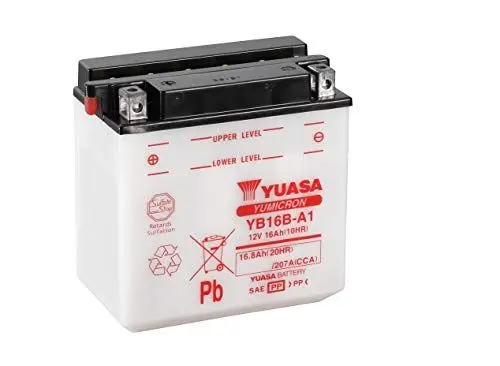 Produktbild: YUASA BATTERIE YB16B-A1 offen ohne Saeure