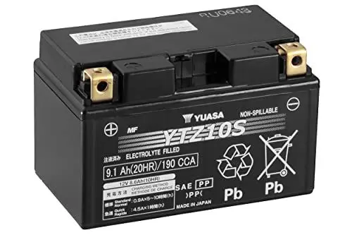Produktbild: Yuasa YTZ10S Hochleistung Wartungsfreie Batterie, 12V, 150mm x 87mm x 93mm