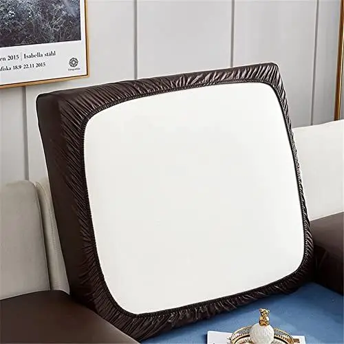 Produktbild: YUCFS Sofakissenbezüge, Ledersofa-Sitzkissen-Schonbezüge, rutschfeste Sofakissen, Stretch-Rückenlehnenkissen, Bezug, Couch-Kissenbezüge (Farbe: Kaffee, Größe: 2-Sitzer)
