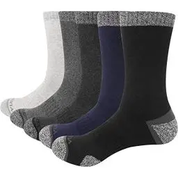 Produktbild: YUEDGE 5 paar Wandersocken Trekkingsocken Atmungsaktiv Sportsocken für Herren Hochleistung, Schwarz/Grau/Dunkelgrau/Olivgrün/Dunkelblau, L (Herren Schuh 38,5-43,5 EU Größe)