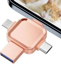 Produktbild: Yueflue 256GB USB Stick für iphone Speicherstick,USB Stick für Handy mit i0S/USB/Typ C/Micro-USB-Anschluss.iphone USB Stick speichert mehr Fotos und Videos und Gibt Speicherplatz auf dem Telefon Frei.