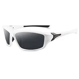 Produktbild: YUELUQU Polarisierte Sportbrille Sonnenbrille für Herren Damen Fahrerbrille Radsportbrillen Skifahren Autofahren Fischen Laufen Wandern UV400 Schutz (Weiß)