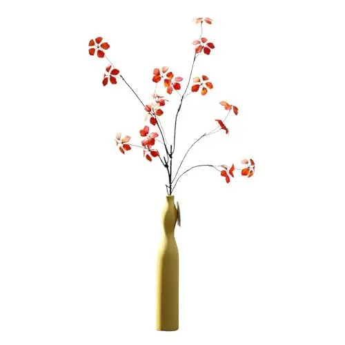 Produktbild: BAOFUYA Pflanze mit Künstlichen Blättern, Leicht zu Reinigen, Lebensechte, Unzerbrechliche Baumzweige für den Innenbereich, Schlafzimmer, Büro, Desktop-Dekoration (Rot)