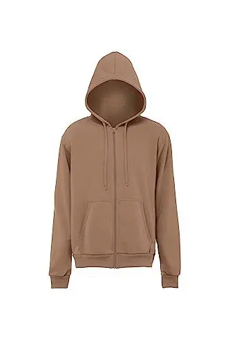 Produktbild: Yuka Herren-Strick-Hoodie mit Reißverschluss Polyester Kamel Größe S