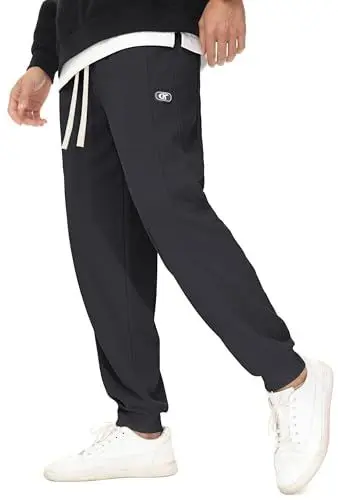 Produktbild: YuKaiChen Jogginghose Herren Waffelgewebe Joggers Sweathosen mit Kordelzug und Elastische Taille Herren Sweatpants mit konischem Schnitt Grau Größe 2XL