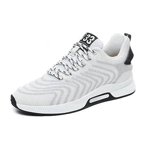 Produktbild: YUKTOPA Aufzug Schuhe Elevator Schuhe Herren Leichte Atmungsaktiv Sportschuhe Freizeitschuhe mit Versteckten Lift Heel für Mann-6cm weiß43