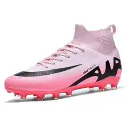 Produktbild: YUKTOPA Herren Fußballschuhe High Top Spikes Jugendliche Kicking Training Turnschuhe Professionelle Outdoor Fußball Sportschuhe AG Rosa EU44