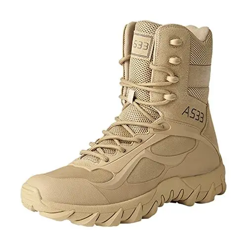 Produktbild: YUKTOPA Herren Military Stiefel Armee Combat Patrol Tactical Einsatzstiefel mit Reißverschluss Dschungel Kampfstiefel Wüstenstiefel Verschleißfest rutschfeste Outdoor Trekkingschuhe Wanderschuhe