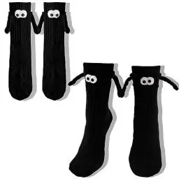 Produktbild: yumcute 2 Paar Magnetische Socken, Socken Magnet Hände Socken Hand in Hand Partner Socken Magnet für Paare Freunde Familie Geschenke