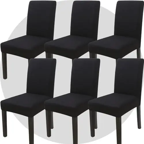 Produktbild: YUMYDG Stuhlhussen Stretch 6er Set Hussen für Stuhl Drucken Stuhlbezug Elastisch Abnehmbarer Waschbarer Universal Chair Cover für Büro Esszimmer Küche Hotel Bankett Hochzeit Party Deko