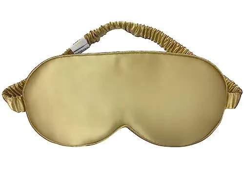 Produktbild: YUNCHI 100% Schlafmaske Seide Frauen Damen Herren Bequem Bio Satin Schlafbrille Silk Sleeping Eye Mask Augenmaske 19 Momme Reine Maulbeerseide Stoff Augenbinde Zum Schlafen (Champagner Gold)