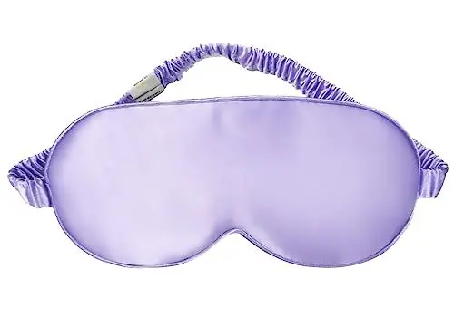 Produktbild: YUNCHI 100% Schlafmaske Seide Frauen Damen Herren Bequem Bio Satin Schlafbrille Silk Sleeping Eye Mask Augenmaske 19 Momme Reine Maulbeerseide Stoff Augenbinde Zum Schlafen (Elegantes Violett)