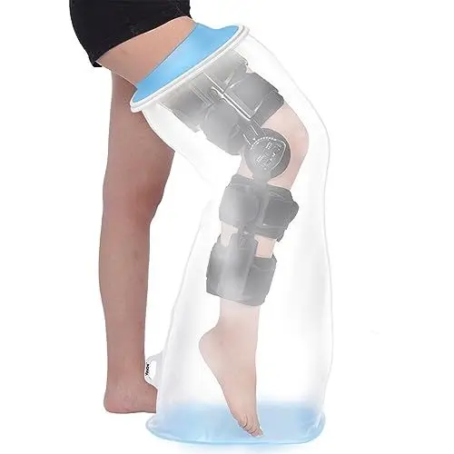 Produktbild: YUNCHI Duschschutz Bein Lang Erwachsene Anti Slip XL Gipsschutz Wasserdicht Wiederverwendbar Verbandschutz Für Orthese Blocks Fixateur Oberschenkel Knie Gips Gipsbinden (Langer Beinprotektor XL)