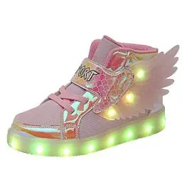 Produktbild: YUNICUS Beleuchtete Turnschuhe Kinder Mädchen LED Leuchten Schuhe High Top Leuchtende Turnschuhe USB-Aufladung Blinkende Turnschuhe (Kleines Kind, Pink 28 EU)