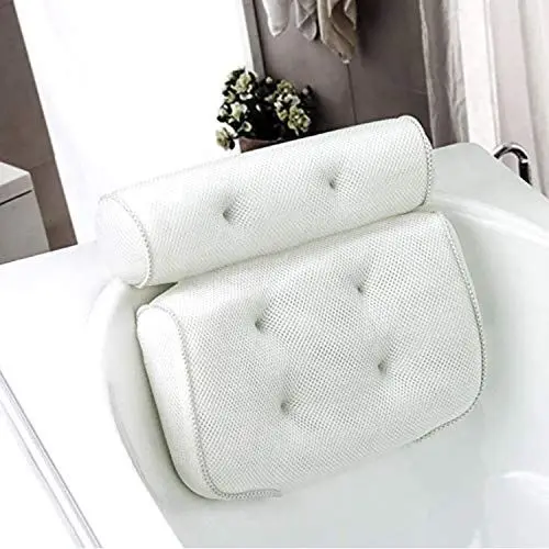Produktbild: Yuning Badewannenkissen, Komfort badewanne kopfkissen mit Saugnäpfen, Badewannenkissen Nacken, badewanne nackenpolste für Home Spa Whirlpools,Weiß Kopfstütze