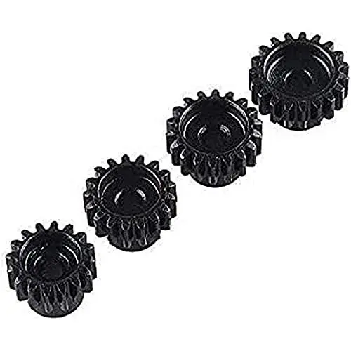 Produktbild: YUNIQUE GREEN-CLEAN-POWER - Set mit 4 Zahnrädern 18T 19T 20T 21T 48DP für 1:10 RC | Aus widerstandsfähigem Metall | Für Monster Truck/Buggy/LKW 3,175mm, Schwarz, RC