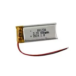 Produktbild: YUNIQUE GREEN-CLEAN-POWER - Wiederaufladbare LiPo Batterie 801738 3.7V 450mAh | Kompatibel mit Telefonen, GPS, MP3, MP4, LED-Lichtern | Integrierter PCM-Schutz, Gelb