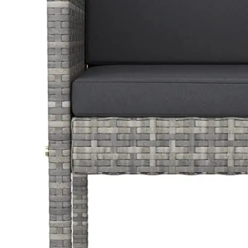 Produktbild: Yunir 3-teiliges Outdoor-Bistromöbel aus Korbgeflecht, 2er-Set mit Barstühlen und Bartisch, mit Kissen, für Terrasse, Pool, Hinterhof