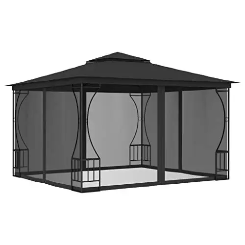 Produktbild: Yunir Hardtop-Gartenpavillon, Aluminium-Außenpavillon mit Doppelt Verzinktem Stahldach, Stahlrahmen, Vorhängen, Pop-Up-Pavillon für Terrassen, Deck, Hinterhof, Hochzeit, 300 X 300 X