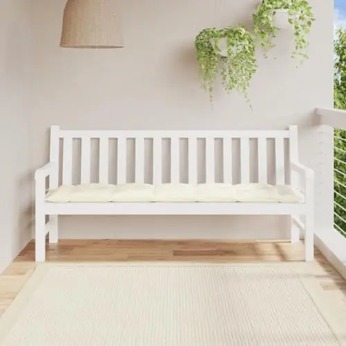 Produktbild: Yunir Terrassenbankkissen, Oxford-Stoff, Cremeweißes Outdoor-Bankkissen, 70,9 Zoll X 19,7 Zoll X 2,8 Zoll Loveseat-Polsterkissen, für Terrassenbankmöbel Im Freien