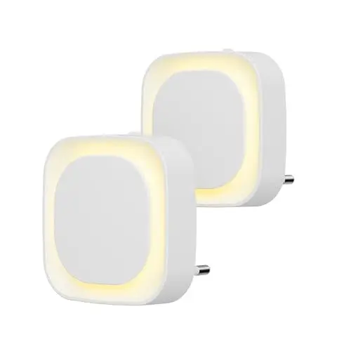 Produktbild: YUNLEX Nachtlicht Steckdose mit Dämmerungssensor, 2 Stück LED Nachtlampe Kinder, Indirektes Licht, Helligkeit Einstellbar für Kinderzimmer, Flur, Treppen, Schlafzimmer, Küche, Badezimmer, WarmWeiß