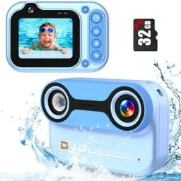 Produktbild: YunLone Unterwasserkamera, Digitalkamera Wasserdicht 10ft 1080P Full HD 26MP 10X Digitalzoom wasserdichte Kamera Schnorcheln für Unterwasser-Selfie, Schwimmen, Strand, Wasserpark - Blau