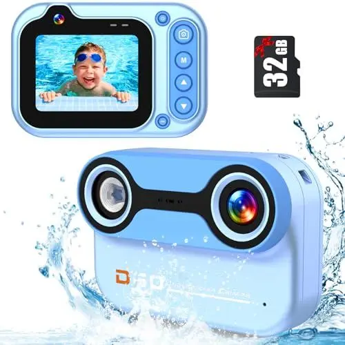 Produktbild: YunLone Unterwasserkamera, Digitalkamera Wasserdicht 10ft 1080P Full HD 26MP 10X Digitalzoom wasserdichte Kamera Schnorcheln für Unterwasser-Selfie, Schwimmen, Strand, Wasserpark - Blau