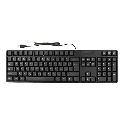 Produktbild: Zunate Computer Tastatur, 104 Tasten USB Kabelgebundene Arabische Tastatur für Home Office Gaming, Ergonomie Kabelgebundene Gaming Tastatur für Laptop Computer, Plug and Play