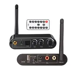 Produktbild: Yunseity Bluetooth-Digital-zu-Analog-Audiokonverter Optisch-zu-Cinch-Konverter mit Bluetooth 5.0-Empfänger, Eingebauter Antenne, 3,5-mm-Anschluss und 2 Cinch-Anschlüssen