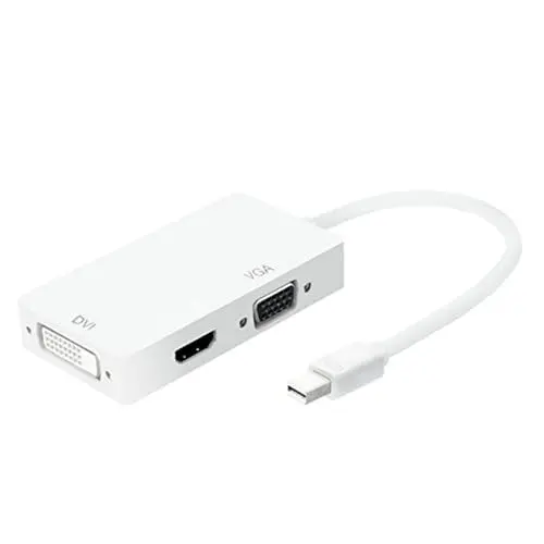 Produktbild: Yunseity DisplayPort Adapter, DisplayPort auf HD-MI VGA DVI Adapter, 1920x1080P 60Hz 2,25Gbp VGA HD DVI Ausgang für Laptop TV (Weiss)