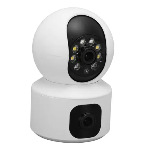 Produktbild: Yunseity Drahtlose Überwachungskamera, 2,4 G WiFi-Überwachungskamera 100–240 V, Zwei-Wege-Gespräch, Farb-Nachtsicht, Haustier-Cloud-Speicher für Zuhause (EU-Stecker)