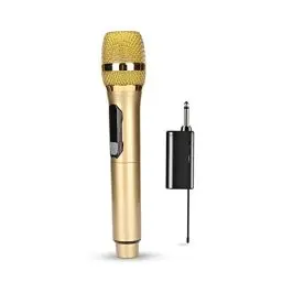 Produktbild: Yunseity Drahtloses Mikrofon, Dynamisches Karaoke-Handmikrofon mit LED-Bildschirm, Handmikrofonsystem mit Empfänger, für Zuhause, Party, Singen, Outdoor(Gold)