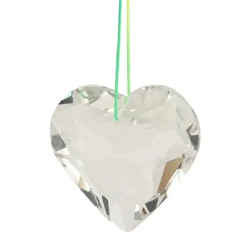 Produktbild: Yunseity Herz-Kristall-Sonnenfänger, 45 Mm, Herzförmige Kristallprismen, Hängende Kristall-Ornament-Anhänger, für Fenster, Heim-Auto-Dekoration, Fotografie (Transparent)
