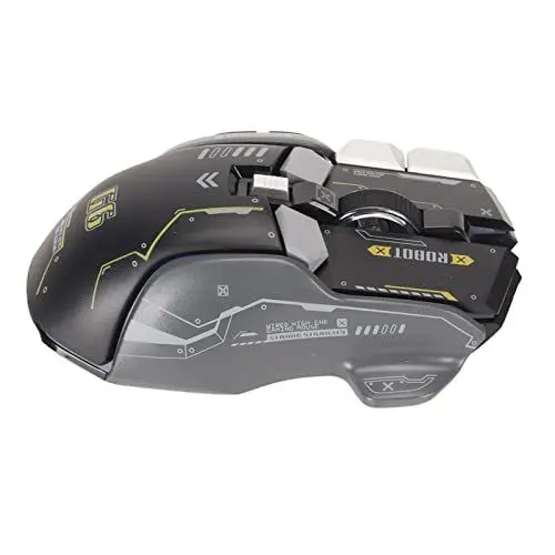 Produktbild: Yunseity Kabelgebundene Gaming-Maus, mit 10 Makroprogrammierbaren Seitentasten, 12800 DPI Ergonomische Maus mit 13 RGB-Lichtmodi, für Laptop-PC-Desktop (Schwarz)