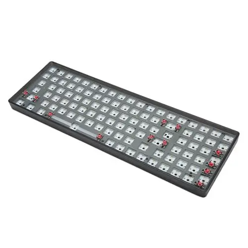 Produktbild: Yunseity Modulare Mechanische Tastatur, Mechanische Tastatur DIY Kit 5-Pin-Schalter 5.0 96% Layout 100 Tasten für Gaming (Black)