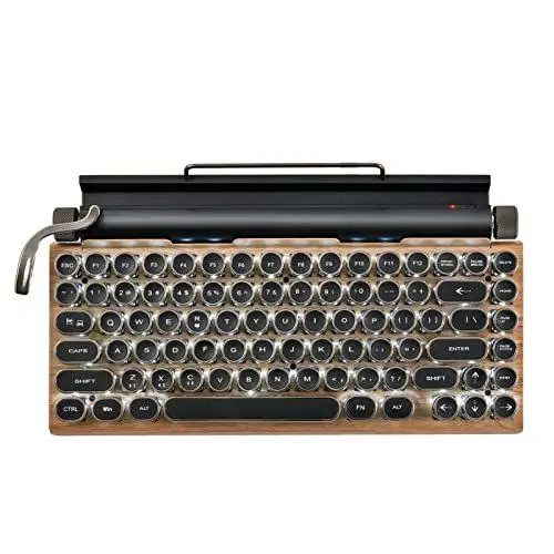 Produktbild: Yunseity Retro-Schreibmaschinentastatur, 83 Tasten, Punk-Rundtasten, Mechanische Gaming-Tastatur, Bluetooth-QWERTY-Tastatur für PC, Tablet, für IOS, Android-Telefone
