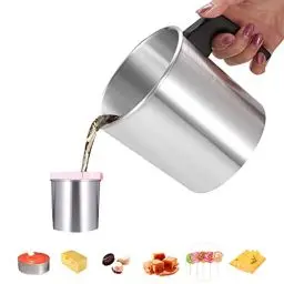 Produktbild: YUNYODA Kerzenherstellung Topf 1,2L, Kerzenschmelztiegel Wachsschmelzer Duftkerze DIY Topf, Kerze Wachs Schmelztiegel Krug intern für Kerzenherstellung und Seifenherstellung Handwerk