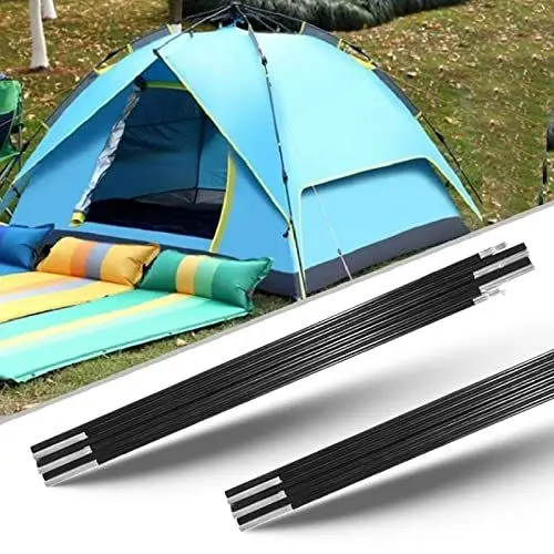 Produktbild: YUNYODA Zeltstange 2er Set, 7mm Fiberglas Zeltstangen für Tarp Zelte Sonnensegel, Reisende Abenteurer Camping Ausrüstung Fiberglasstangen Tarpstange Zubehör 320cm