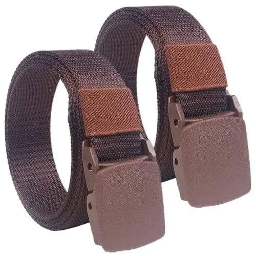 Produktbild: YunYunStrap 2 Stück Gürtel Herren Damen 160 cm Übergröße, 3 cm breiter taktischer Arbeitsgürtel aus Nylongewebe mit Kunststoffschnalle